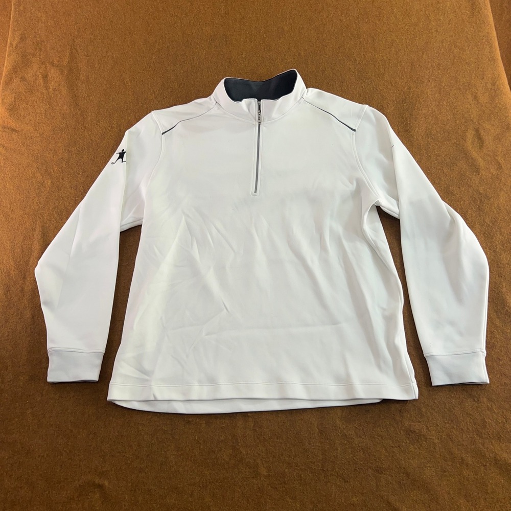 Nike Golf Mens XL White Dri-FIT Long Sleeve Quarter Zip Pullover Top
